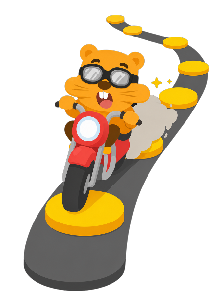 Corridor mascot riding along the puzzle trail
